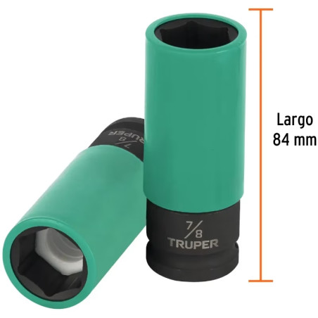 Dados 7/8" E1/2 Impacto Tubulares Hexagonales Con Polipropileno Truper 100929