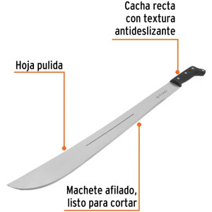 Machete Sable Longitud 24", Cacha negra mango con remaches, 127-H24 11945 Truper
