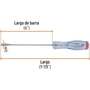 Desarmador Plano de Golpe 1/4" x6" Bhex Macetato Truper 14161