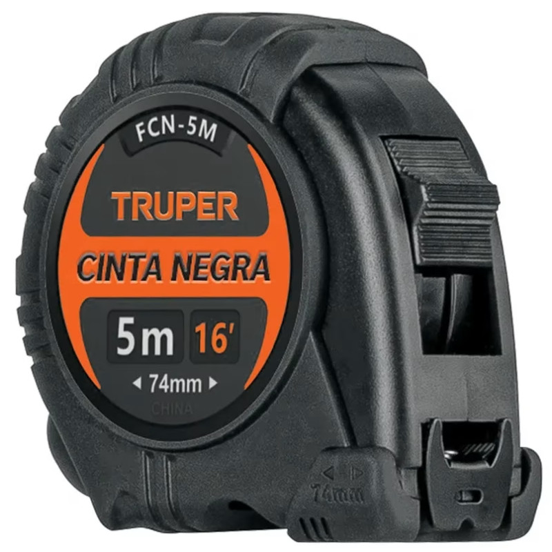 Winchas Flexometro Cinta Negra 5M TPR ABS Truper 102598