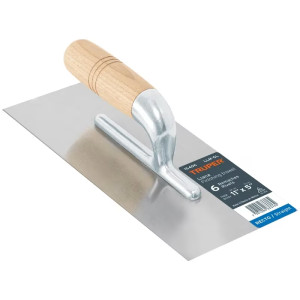 Plancha de Empastar Lisas 11 x 5 Pulgadas, Uso Profesional, 6 Remaches Mango de Madera, LLM-6L 15406 Truper