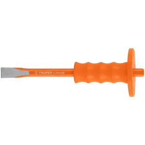Cincel Plano 10" Cuña 3/4" con Grip, acero al cromo vanadio, protege la mano, C-3/4X10G 12275 Truper