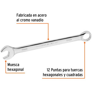 Llave Boca Mixta 19mm Combinada CrVanadio ELarga Truper 15623