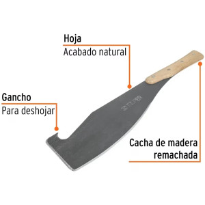 Machete Cañero 15" con gancho, Mango de Madera Remachado, 1004-GA 11947 Truper