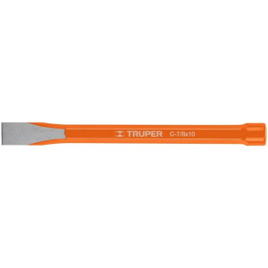 Cincel Plano 10" Cuña 7/8", Acero al cromo Vanadio, Cabeza grande, C-7/8X10 12154 Truper