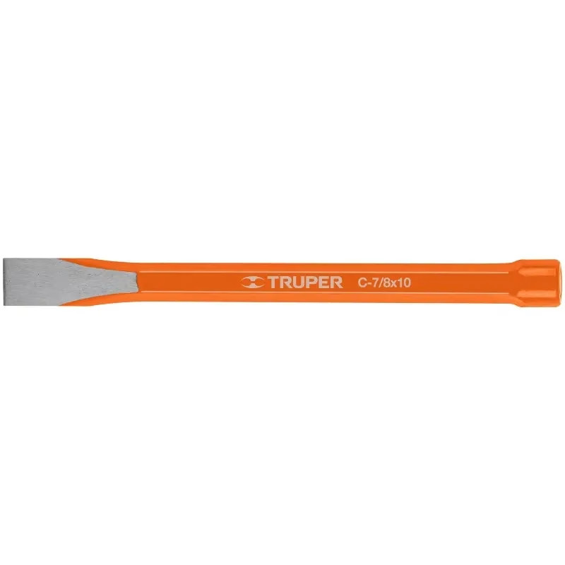 Cincel Plano 10" Cuña 7/8", Acero al cromo Vanadio, Cabeza grande, C-7/8X10 12154 Truper
