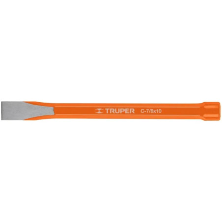 Cincel Plano 10" Cuña 7/8", Acero al cromo Vanadio, Cabeza grande, C-7/8X10 12154 Truper