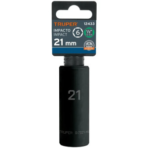 Dados 21mm E1/2 Impacto Tubulares Hexagonales CrMolibdeno, Truper 12433