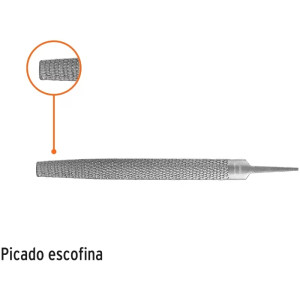 Limas Escofinas Media Caña Bastardas 10" Ancho 15/16" Espesor 3/8", Sin Mango, Para desbastar madera, LES-10 15207 Truper