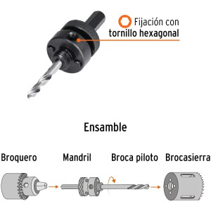 Guia para sierra copa bimetalica 7/16", MAND-3/8 18122 Truper