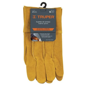 Guantes de Carnaza Unitalla con puño corto de seguridad, para soldadura y Mantenimiento, GU-CAC 14241 Truper