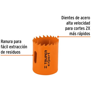 Sierra de copa Bimetalicas 1 9/16" o 39.6mm, dientes de acero alta velocidad, Para metal y Madera, COBI-1-9/16 18095 Truper