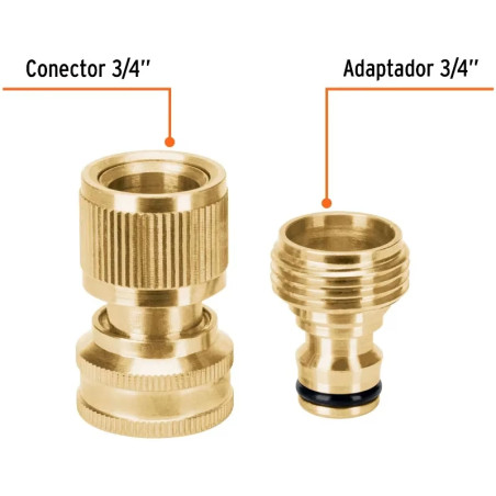 Conectores Rapidos Sistema Click E3/4 2Piezas, Truper 101599