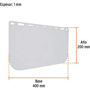 Mica de Repuesto para Mascar de Esmerilar PF-500 14221, REP-PF 14222 Truper
