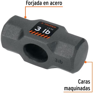 Cabezas de Comba Octagonal 3lb Ojillo Ovalado Truper 10649