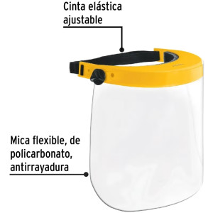 Protector facial 20cm x30cm Policarbonato Antirayadura, Pretul 26007
