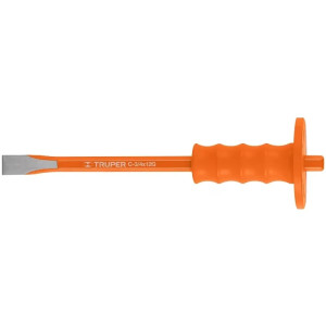 Cincel Plano 12" Cuña 3/4" Grip , acero al cromo vanadio, protege la mano, C-3/4X12G 12172 Truper