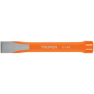 Cincel Plano 8" Cuña 1", Acero al cromo Vanadio, Cabeza grande, C-1X8 12160 Truper