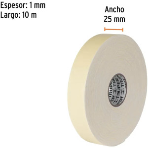 Cintas Doble Contacto 25mm x10m Doble Adhesivo Truper 11728