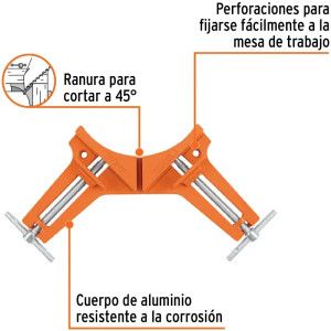 Prensa Esquinera 3" o 76.2 mm, cuerpo de aluminio tornillo de acero, angulos perfectos, PESQ-3 17690 Truper