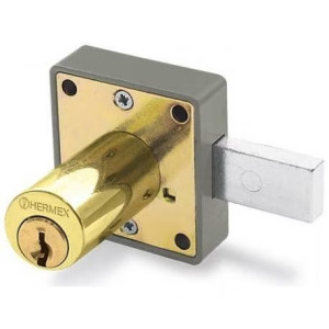 Cerradura para mueble dorado modelo 25, accion horizontal, Cilindro 36mm 2 llaves, CM-25L 43567 Hermex