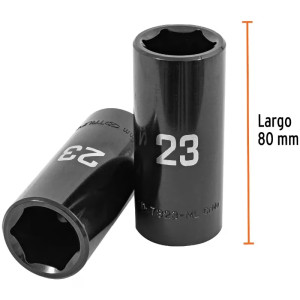 Dados 23mm E1/2 Impacto Tubulares Hexagonales CrMolibdeno, Truper 100922