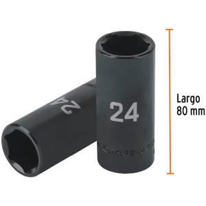 Dados 24mm E1/2 Impacto Tubulares Hexagonales CrMolibdeno, Truper 100923