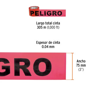 Cintas de Advertencia Peligro 300m Truper 12585