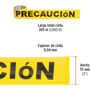 Cinta de Advertencia Precaucion 300m E0.04mm Truper 12583