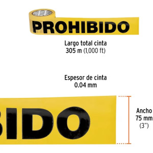 Cintas de Advertencia Prohibido 300m Truper 12579