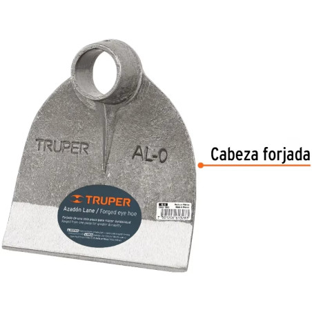 Azadón Lane N° 0 de 0.7kg Sin Mango, Ancho Hoja 6 1/2" Altura 7", Truper 10600