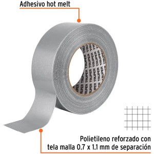 Cintas Ducte Tape 48mm x50m Resistente a Temperaturas Truper 12588