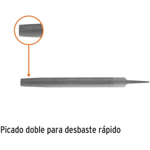 Limas Media Caña Bastardas 12", Ancho 1 3/16" Espesor 3/8", Sin Mango, para desbaste, LMCB-12 15175 Truper