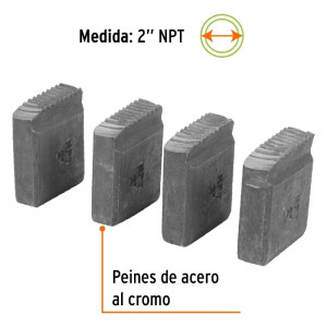 Peine para Tarraja 2" Cuerda 11 1/2 NPT, Incluye 4 Piezas, P-850-2 13085 Truper