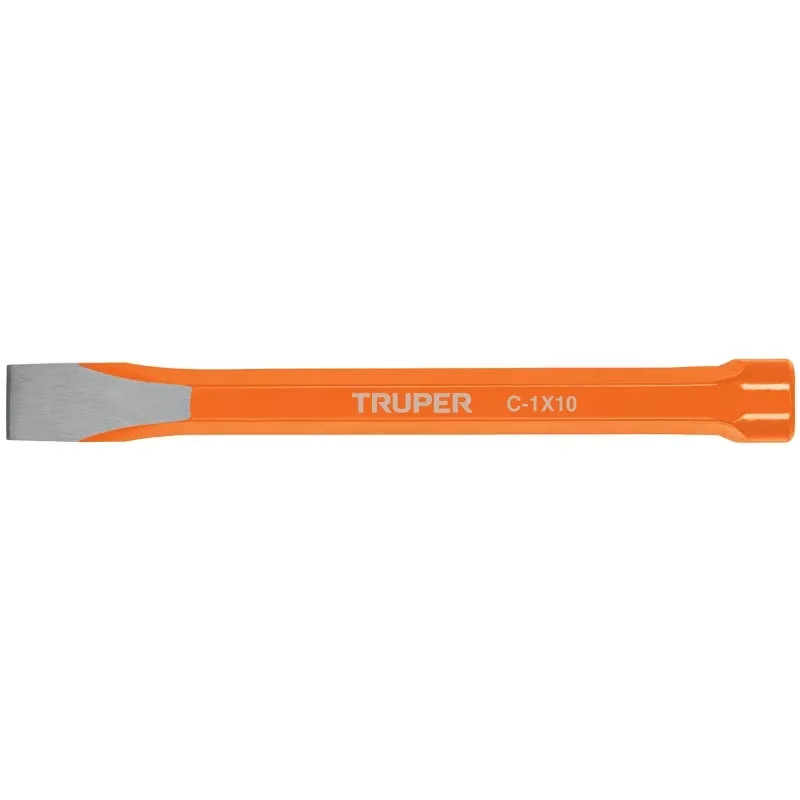 Cincel Plano 10" Cuña 1", Acero al cromo Vanadio, Cabeza grande, C-1X10 12163 Truper