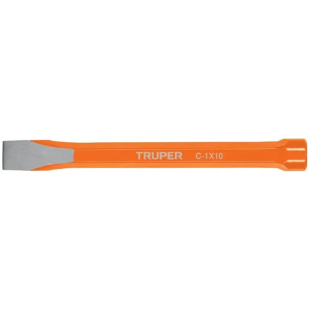 Cincel Plano 10" Cuña 1", Acero al cromo Vanadio, Cabeza grande, C-1X10 12163 Truper