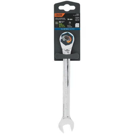 Llave Boca Mixta Ratchet 16mm ACrVanadio Truper 13621