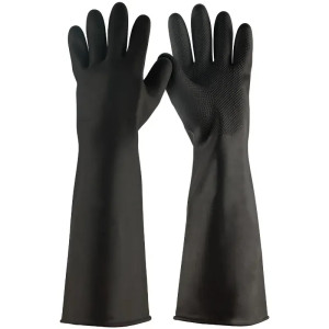 Guantes de Latex Talla G puños extralargo uso industrial Truper 14269