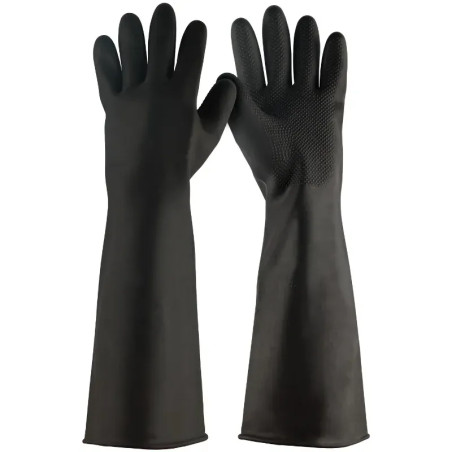 Guantes de Latex Talla G puños extralargo uso industrial Truper 14269