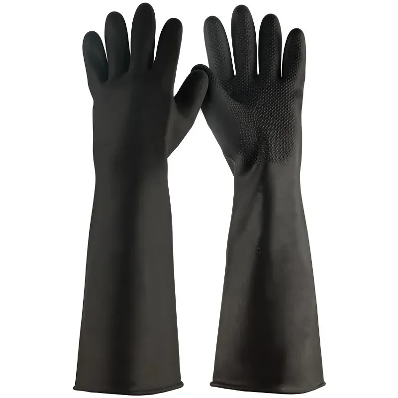 Guantes de Latex Talla M puños extralargo uso industrial Truper 14268