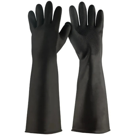 Guantes de Latex Talla M puños extralargo uso industrial Truper 14268