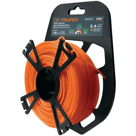 Hilo Redondo para desbrozadora 2.4mm x78M Blister, HLB-95 17609 Truper
