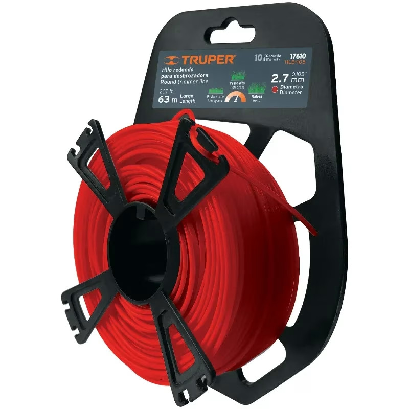 Hilo Redondo para desbrozadora 2.7mm x63M Blister, HLB-105 17610 Truper