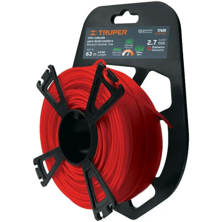 Hilo Redondo para desbrozadora 2.7mm x63M Blister, HLB-105 17610 Truper