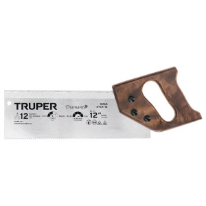Serrucho Diamante de Costilla 12" Espesor 0.8mm DPP9, en acero alto carbono templado, STCX-12 18165 Truper