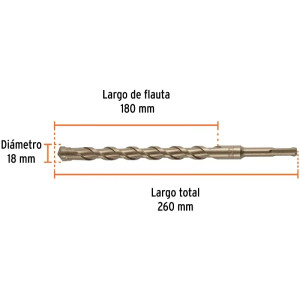 Brocas SDS Plus 18mm x260mm Concreto Truper 101207