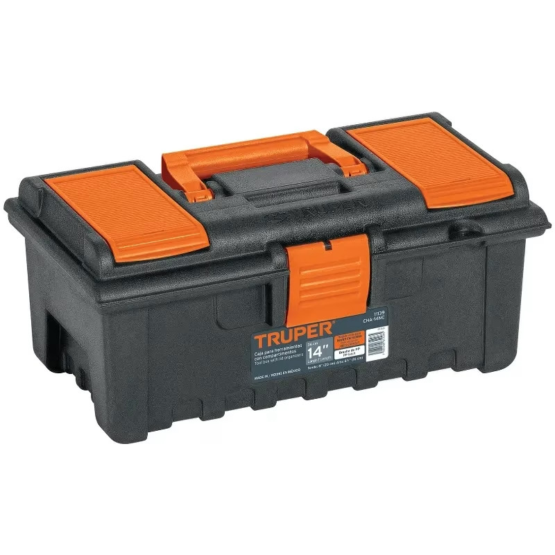 Cajas para Herramientas 14" 36x20x16cm inc. Charola, Truper 11139