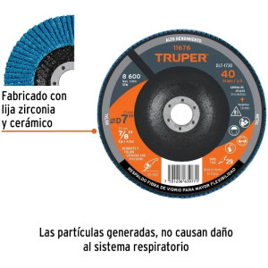 Discos Flap Discs Laminado 7" G40 Lija de Zirconia, DLT-1730 11676 Truper