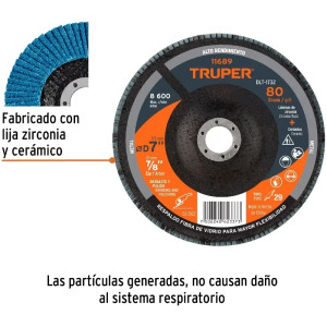 Discos Flap Discs Laminado 7" G80 Lija de Zirconia, DLT-1732 11689 Truper