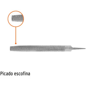 Limas Escofinas Media Caña Bastardas 12" Ancho 1 3/16" Espesor 7/16", Sin Mango, Para desbastar madera, LES-12 15209 Truper